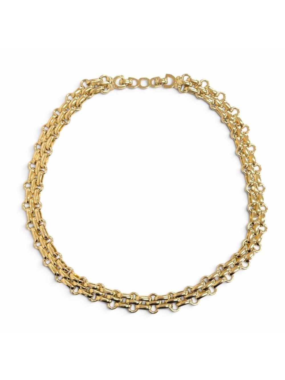 Dior Vintage Chain Choker Necklace Gold